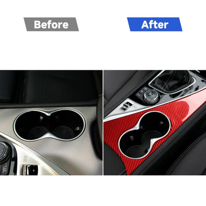 Car Carbon Fiber Water Cup Holder Panel Decorative Sticker for Infiniti Q50 2014-2020, Left Drive, Water Cup Holder Panel, Left Drive