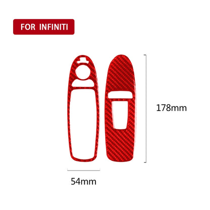 Car Carbon Fiber Window Glass Lift Panel Decorative Sticker for Infiniti Q60, Left Drive, Window Glass Lift Panel, Left Drive