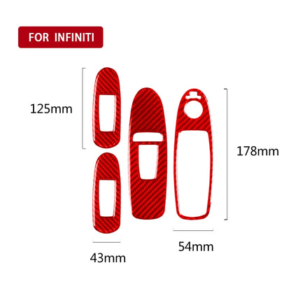 Car Carbon Fiber B Style Window Glass Lift Panel Decorative Sticker for Infiniti Q50 2014-2020, Right Drive, B Style Window Glass Lift, Right Drive