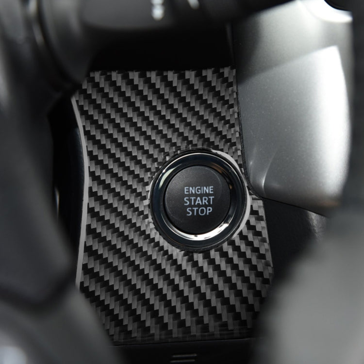 Car Carbon Fiber Ignition Switch Panel Decorative Sticker for Toyota Highlander 2014-2019, Left Drive, Ignition Switch Panel