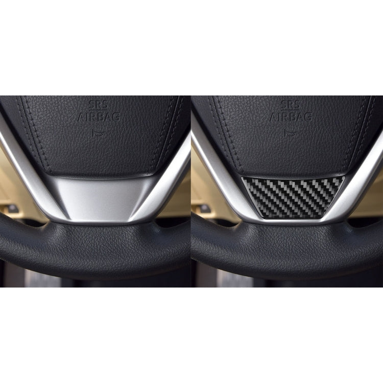 Car Carbon Fiber Steering Wheel Decorative Sticker for Toyota Highlander 2014-2019, Left Drive, Steering Wheel