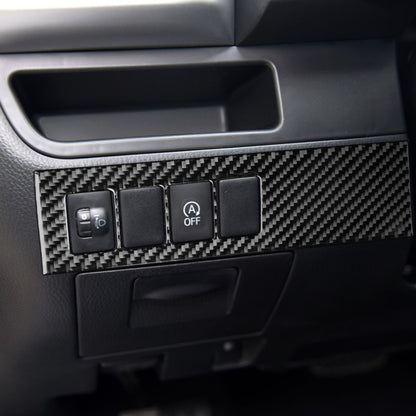 Car Carbon Fiber Headlight Adjustment Switch Panel Decorative Sticker for Toyota Highlander 2014-2019, Left Drive, Headlight Adjustment Switch Panel