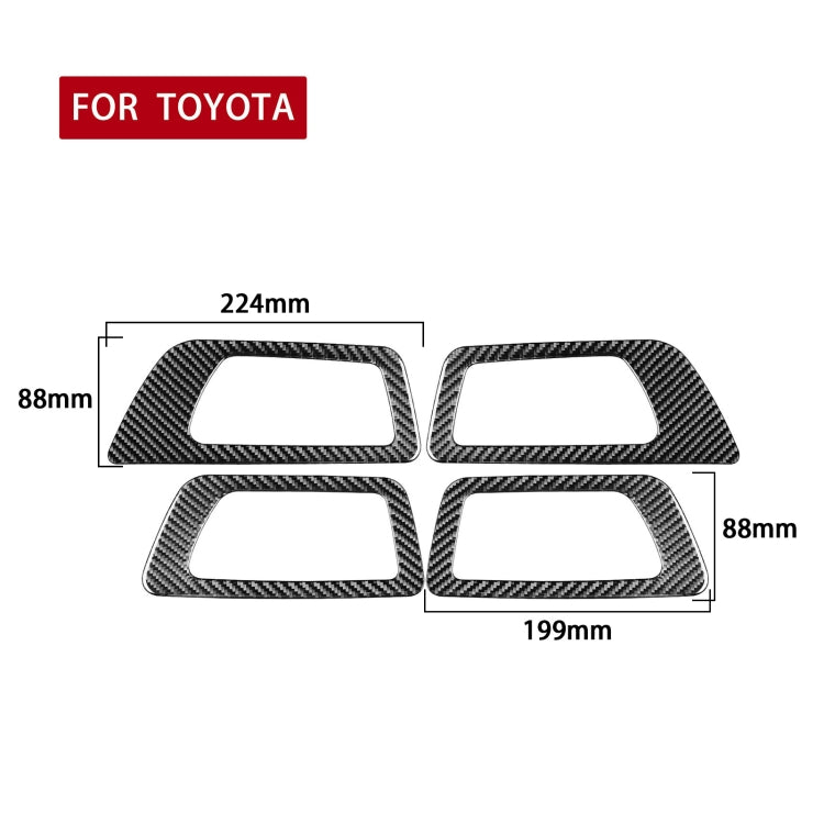 Car Carbon Fiber Inside Door Handle Panel Decorative Sticker for Toyota Highlander 2014-2019, Left Drive, Inside Door Handle Panel