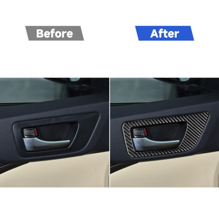 Car Carbon Fiber Inside Door Handle Panel Decorative Sticker for Toyota Highlander 2014-2019, Left Drive, Inside Door Handle Panel