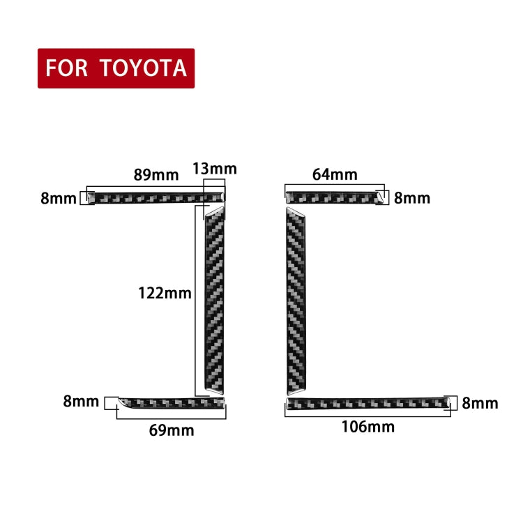 Car Carbon Fiber Central Air Outlet Decorative Sticker for Toyota Highlander 2014-2019, Left Drive, Central Air Outlet