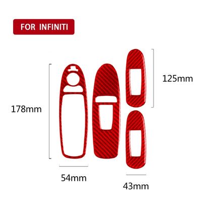 Car Carbon Fiber A Style Window Glass Lift Panel Decorative Sticker for Infiniti Q50 2014-2020, Left Drive, A Style Window Glass Lift, Left Drive