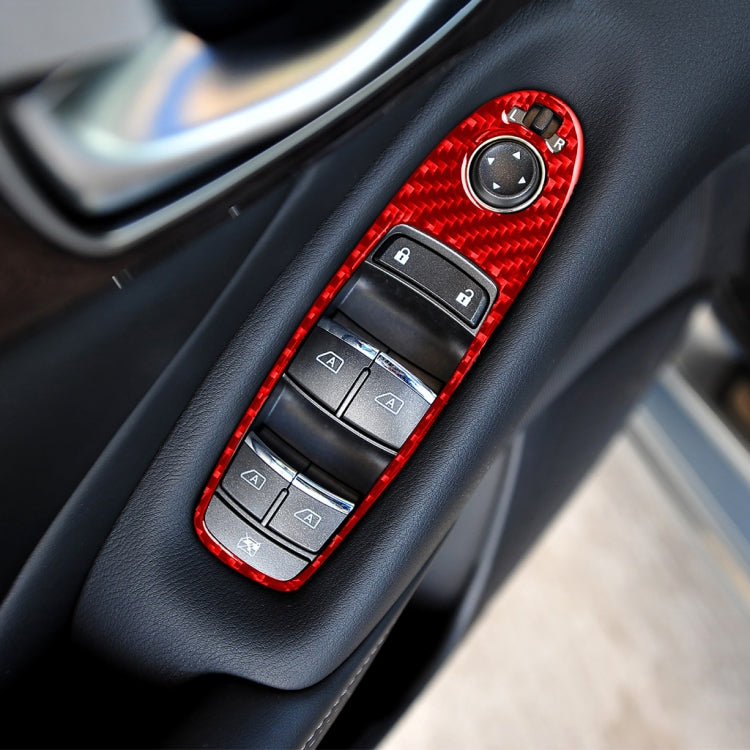 Car Carbon Fiber B Style Window Glass Lift Panel Decorative Sticker for Infiniti Q50 2014-2020, Left Drive, B Style Window Glass Lift, Left Drive