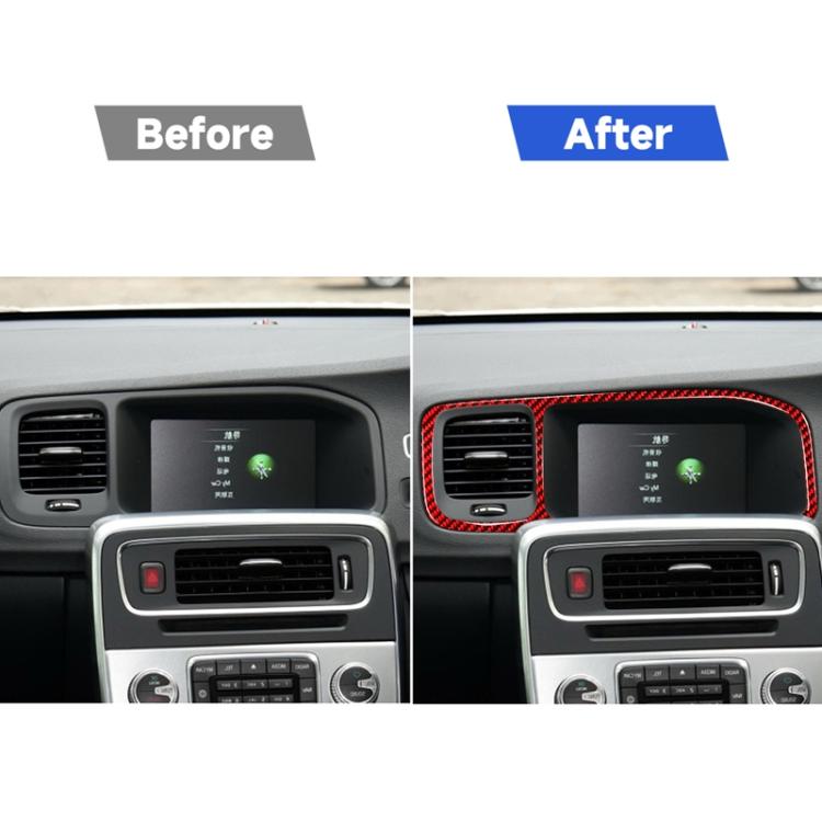 Car Carbon Fiber Navigation Frame Decorative Sticker for Volvo V60 2010-2017, Right Drive, Navigation Frame , Right Drive