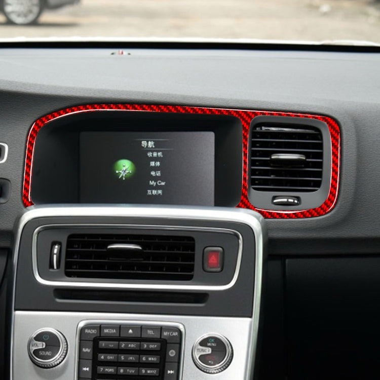 Car Carbon Fiber Navigation Frame Decorative Sticker for Volvo V60 2010-2017, Left Drive, Navigation Frame , Left Drive