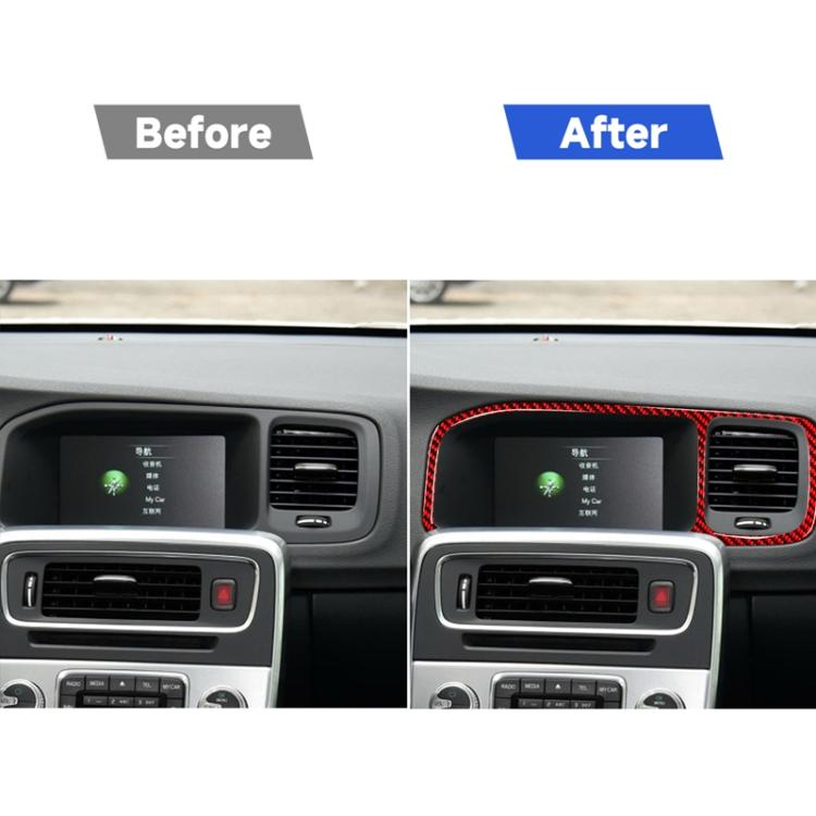 Car Carbon Fiber Navigation Frame Decorative Sticker for Volvo V60 2010-2017, Left Drive, Navigation Frame , Left Drive