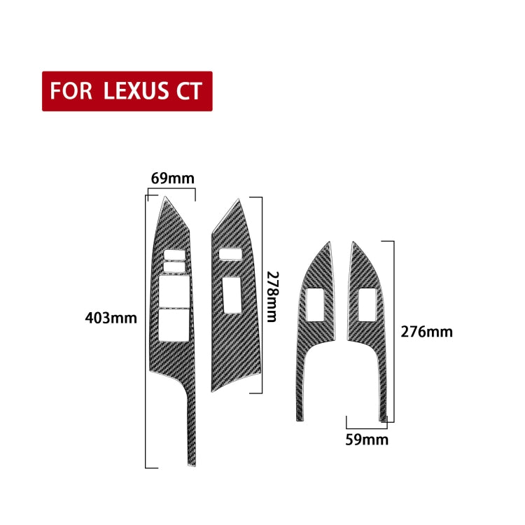 Car Carbon Fiber Window Lift Decorative Sticker for Lexus CT 2011-2017, Left Drive, Window Lift, Left Drive