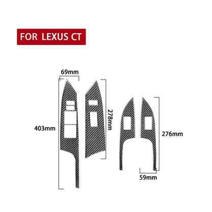 Car Carbon Fiber Window Lift Decorative Sticker for Lexus CT 2011-2017, Left Drive, Window Lift, Left Drive