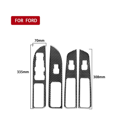 Car Carbon Fiber Window Lift Panel Decorative Sticker for Ford Explorer 2013-2019, Left Drive, Window Lift Panel