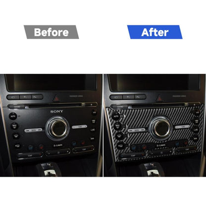 Car Carbon Fiber Air Conditioning Panel Decorative Sticker for Ford Explorer 2016-2019, Left Drive, Air Conditioning Panel