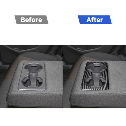 Car Carbon Fiber Rear Water Cup Decorative Sticker for Mazda 3 Axela 2020, Left and Right Drive , Rear Water Cup
