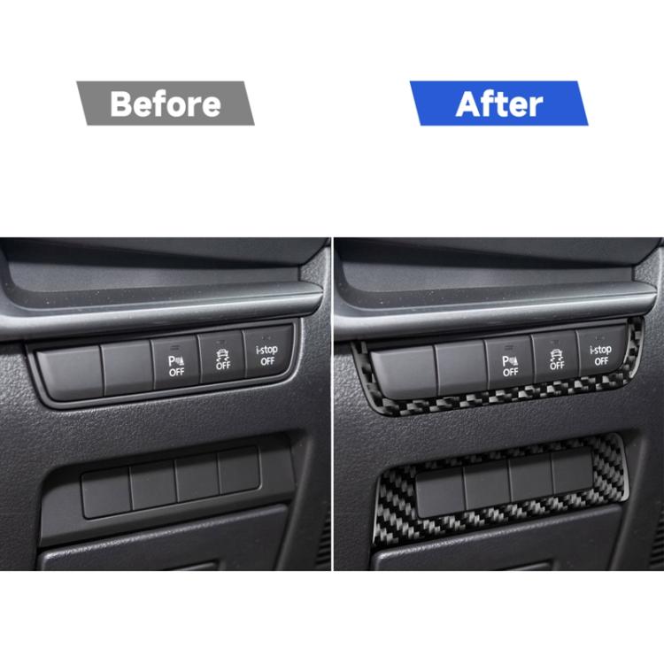 Car Carbon Fiber Headlight Frame Decorative Sticker for Mazda 3 Axela 2020, Left Drive, Headlight Frame, Left Drive