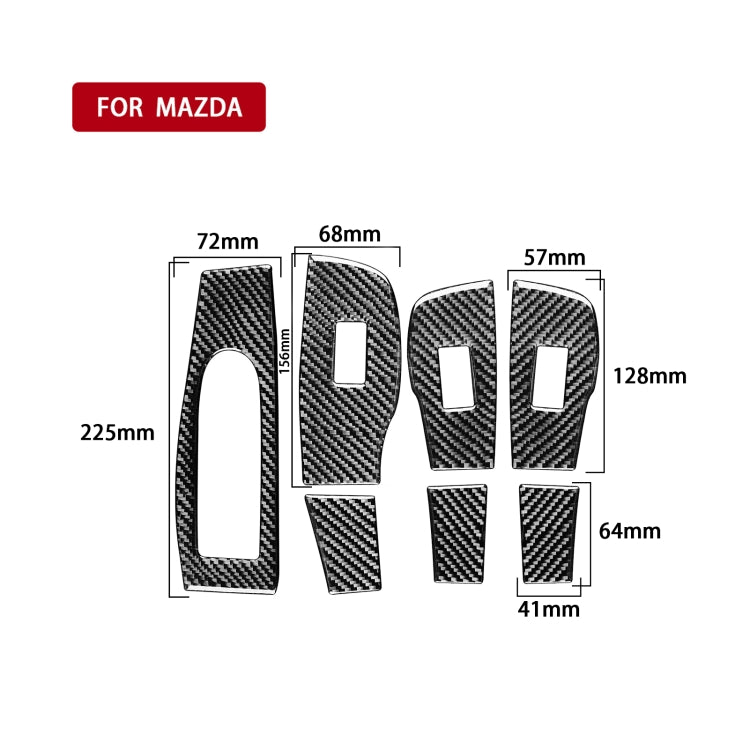 7 in 1 Car Carbon Fiber Window Lift Panel Decorative Sticker for Mazda 3 Axela 2020, Left Drive, Window Lift, Left Drive