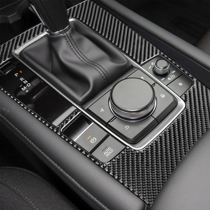 Car Carbon Fiber Central Control Gear Panel Decorative Sticker for Mazda 3 Axela 2020, Left Drive, Central Control Gear Panel, Left Drive
