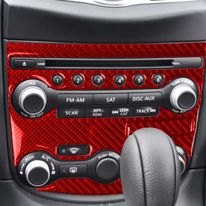 3 in 1 Car Carbon Fiber Air Conditioning Adjustment Panel Decorative Sticker for Nissan 370Z / Z34 2009-, Left and Right Drive Universal, 3 in 1 Air Conditioning Adjustment Panel