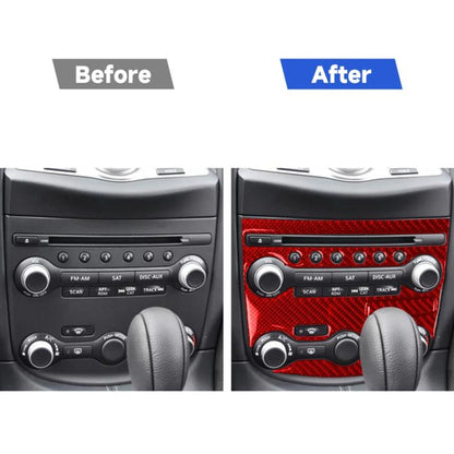 3 in 1 Car Carbon Fiber Air Conditioning Adjustment Panel Decorative Sticker for Nissan 370Z / Z34 2009-, Left and Right Drive Universal, 3 in 1 Air Conditioning Adjustment Panel