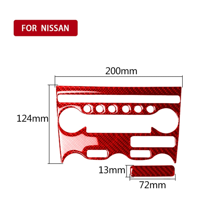 2 in 1 Car Carbon Fiber Air Conditioning Adjustment Panel Decorative Sticker for Nissan 370Z / Z34 2009-, Left and Right Drive Universal, Air Conditioning Adjustment Panel Strip