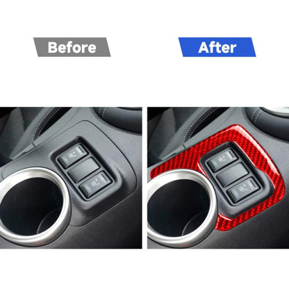 Car Carbon Fiber Central Control Heating Button Decorative Sticker for Nissan 370Z / Z34 2009-, Left and Right Drive Universal, Central Control Heating Button