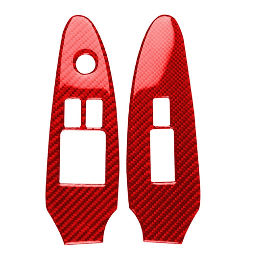 2 in 1 Car Carbon Fiber Window Lift Panel Decorative Sticker for Nissan 370Z / Z34 2009-, Left Drive Low-configured, Window Lift Panel, Left Drive