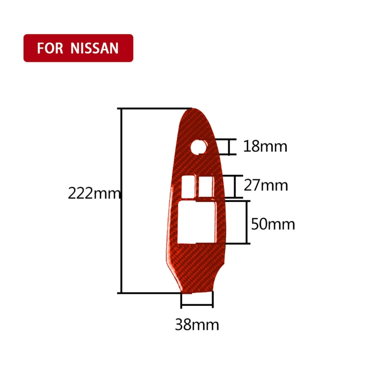 Car Carbon Fiber Main Driving Side Door Lift Control Decorative Sticker for Nissan 370Z / Z34 2009-, Left Drive Low-configured, Main Driving Side Lift Control, Left Drive