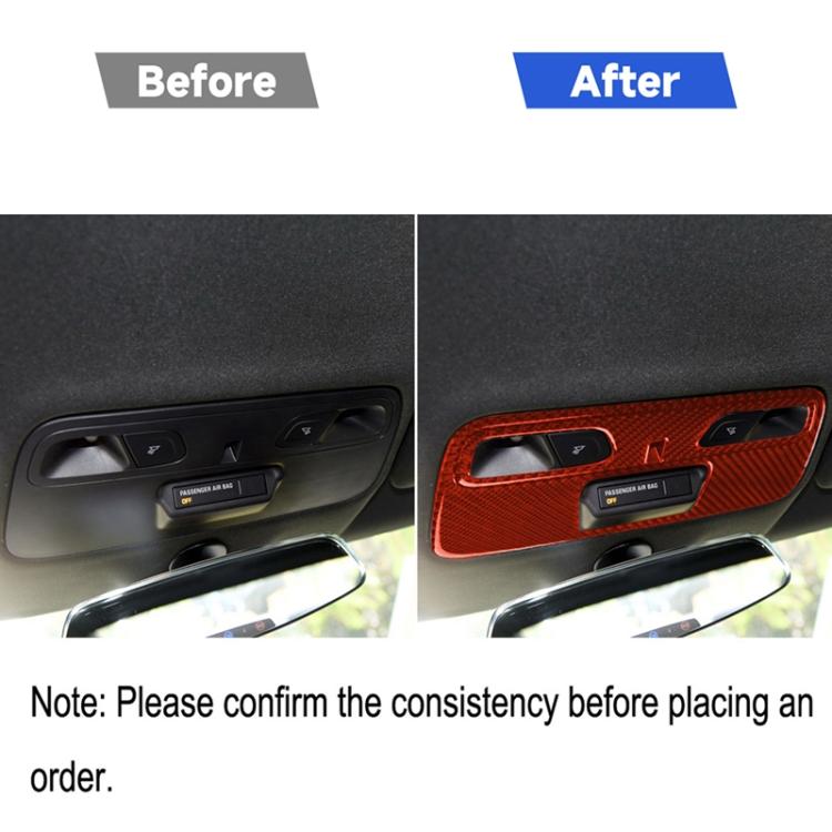 Car Carbon Fiber Dome Light Panel Decorative Sticker for Chevrolet Camaro 2016, Left and Right Drive Universal, Dome Light Panel