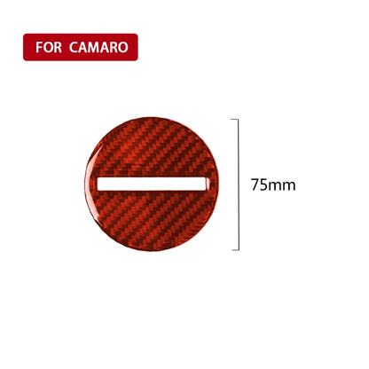 Car Carbon Fiber Steering Wheel Logo Decorative Sticker for Chevrolet Camaro 2017-2019, Left and Right Drive Universal, Steering Wheel Logo