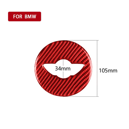 Car Carbon Fiber Steering Wheel Logo Decorative Sticker for BMW Mini Cooper Countryman F60 F55 F56, Left and Right Drive Universal, Steering Wheel Logo F