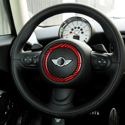 Car Carbon Fiber Steering Wheel Ring Decorative Sticker for BMW Mini R55 R56 Countryman R60 Paceman R61 2007-2013, Left and Right Drive Universal, Steering Wheel Ring