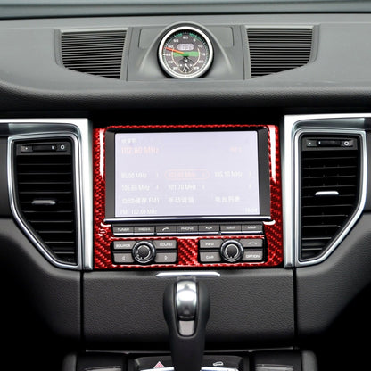 Car Carbon Fiber Navigation Panel Decorative Sticker for Porsche Macan 2014-2018, Left and Right Drive Universal, Navigation Panel