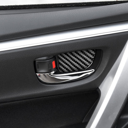 Car Carbon Fiber Inner Door Bowl Decorative Sticker for Toyota Corolla / Levin 2014-2018, Left and Right Drive Universal, Inner Door Bowl