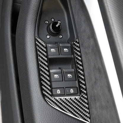 Car Carbon Fiber Window Glass Lift Decorative Sticker for Audi A6L / A7 2019-, Right Drive, Window Glass Lift, Right Drive