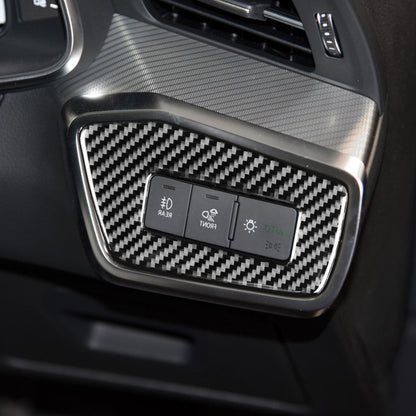 Car Carbon Fiber Headlight Switch Decorative Sticker for Audi A6L / A7 2019-, Right Drive, Headlight Switch, Right Drive