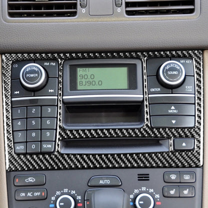 Car Carbon Fiber CD Panel Decorative Sticker for Volvo XC90 2003-2014, Left and Right Drive Universal, CD Panel