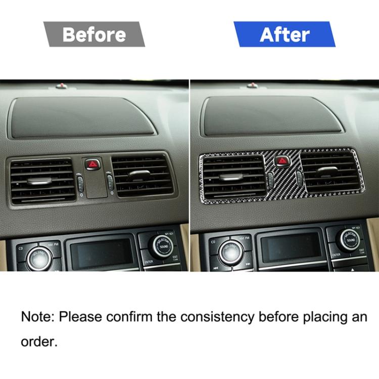 Car Carbon Fiber Central Air Outlet Decorative Sticker for Volvo XC90 2003-2014, Left and Right Drive Universal, Central Air Outlet