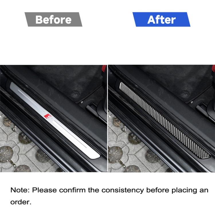 Car Carbon Fiber Threshold Decorative Sticker for Audi A6L / A7 2019-, Left and Right Drive Universal, Threshold