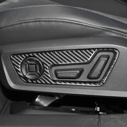 Car Carbon Fiber Seat Adjustment Panel Decorative Sticker for Audi A6L / A7 2019-, Left and Right Drive Universal, Seat Adjustment Panel