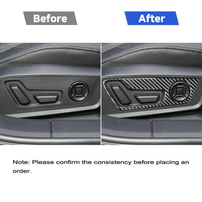 Car Carbon Fiber Seat Adjustment Panel Decorative Sticker for Audi A6L / A7 2019-, Left and Right Drive Universal, Seat Adjustment Panel