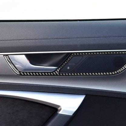 Car Carbon Fiber Inner Door Handle Decorative Sticker for Audi A6L / A7 2019-, Left and Right Drive Universal, Inner Door Handle
