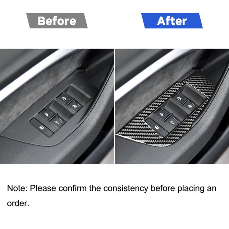 Car Carbon Fiber Window Glass Lift Decorative Sticker for Audi A6L / A7 2019-, Left Drive, Window Glass Lift, Left Drive