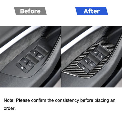 Car Carbon Fiber Window Glass Lift Decorative Sticker for Audi A6L / A7 2019-, Left Drive, Window Glass Lift, Left Drive