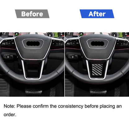 Car Carbon Fiber Steering Wheel Lower Decorative Sticker for Audi A6L / A7 2019-, Left and Right Drive Universal, Steering Wheel Lower