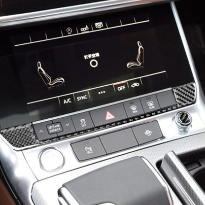Car Carbon Fiber Warning Panel Buttons Decorative Sticker for Audi A6L / A7 2019-, Left and Right Drive Universal, Warning Panel Buttons