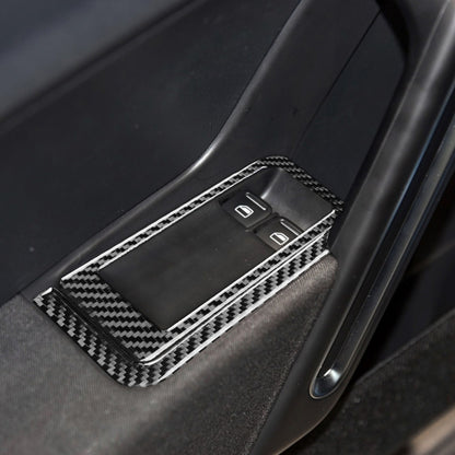 Car Carbon Fiber Glass Lift Panel Decorative Sticker for Volkswagen Beetle 2012-2019, Left Drive, Glass Lift Panel, Left Drive