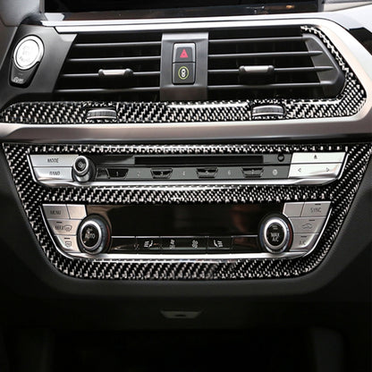 Car Carbon Fiber Air Conditioner CD Control Panel M Performance Decorative Sticker for BMW G01 X3 2018-2020 / G02 X4 2019-2020, Left Drive, Air Conditioner CD Control Panel  B