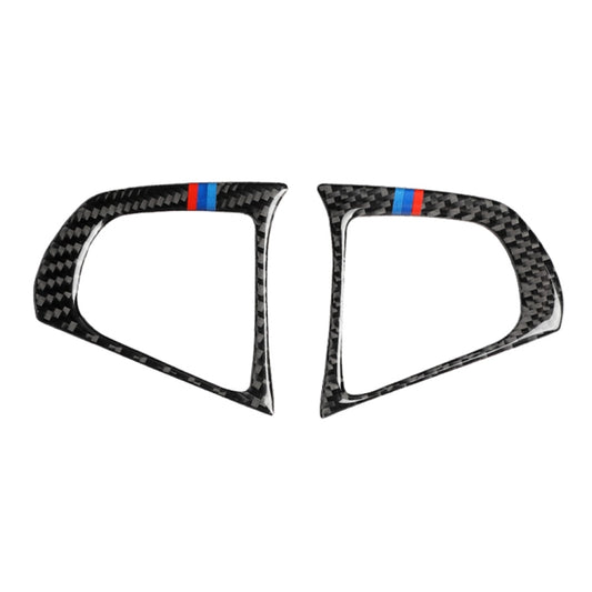 2 in 1 Car Carbon Fiber Steering Wheel Button 3-color B Decorative Sticker for BMW G01 X3 2018-2020 / G02 X4 2019-2020, Left and Right Drive Universal, Steering Wheel Button 3-color