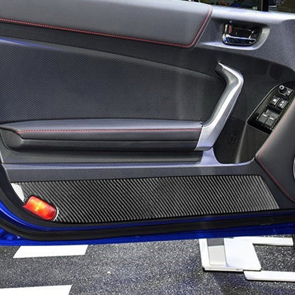 2 in 1 Car Carbon Fiber Door Panel Decorative Sticker for Subaru BRZ / Toyota 86 2017-2019, Left and Right Drive Universal, Door Panel